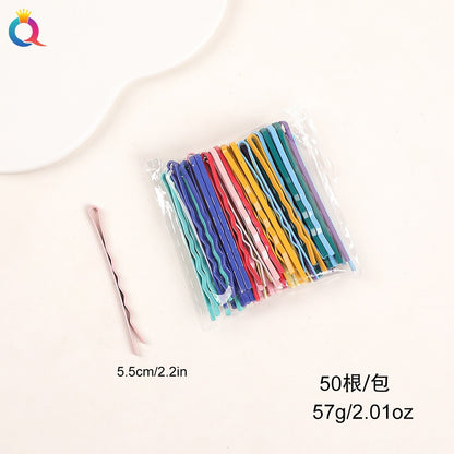 黑色一字卡通磨砂髮夾