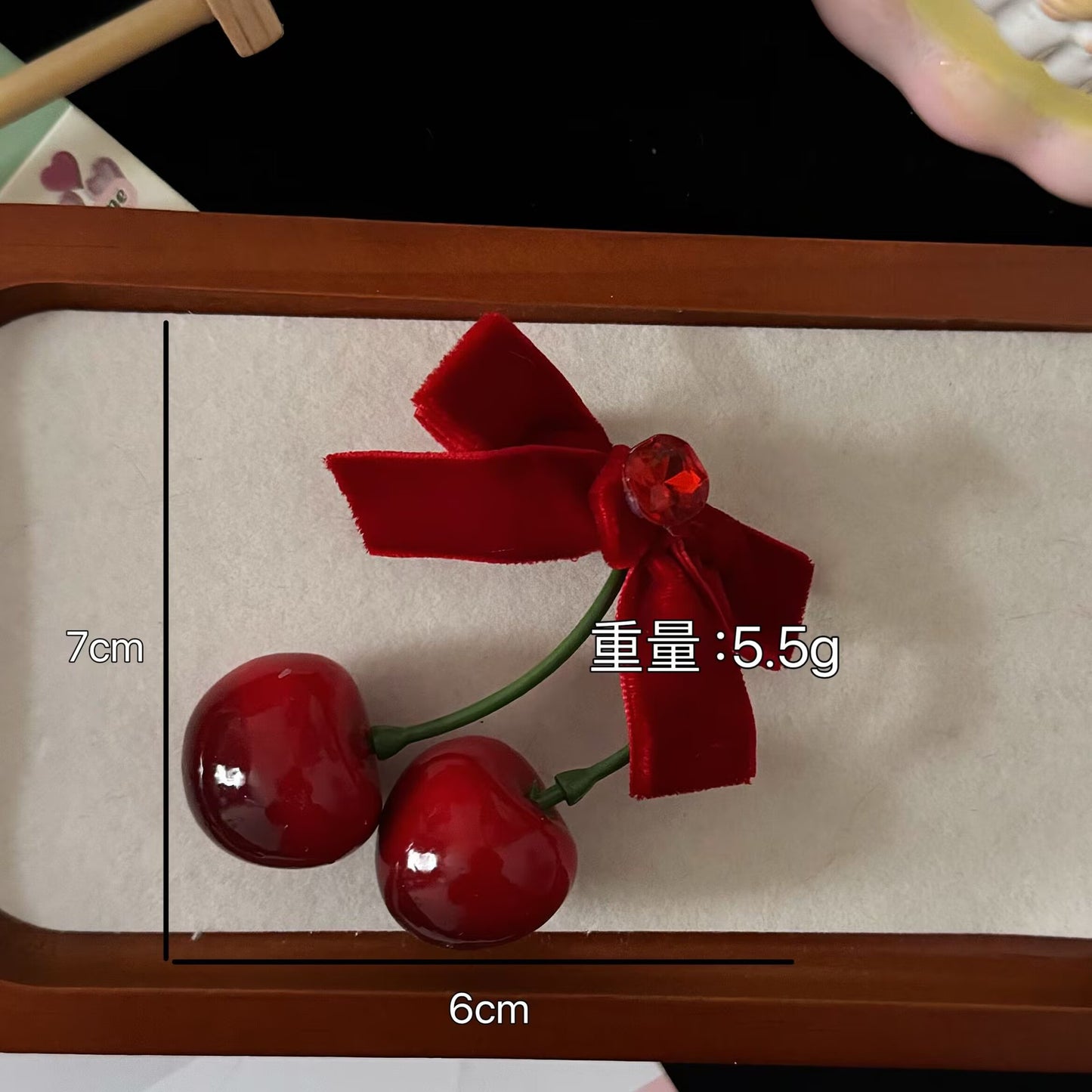 絨面蝴蝶結簡約髮夾