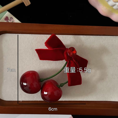 絨面蝴蝶結簡約髮夾