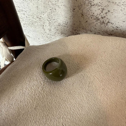 歐美跨境樹脂圓形開口手鐲戒指小眾高級感手環簡約個性時尚手飾女