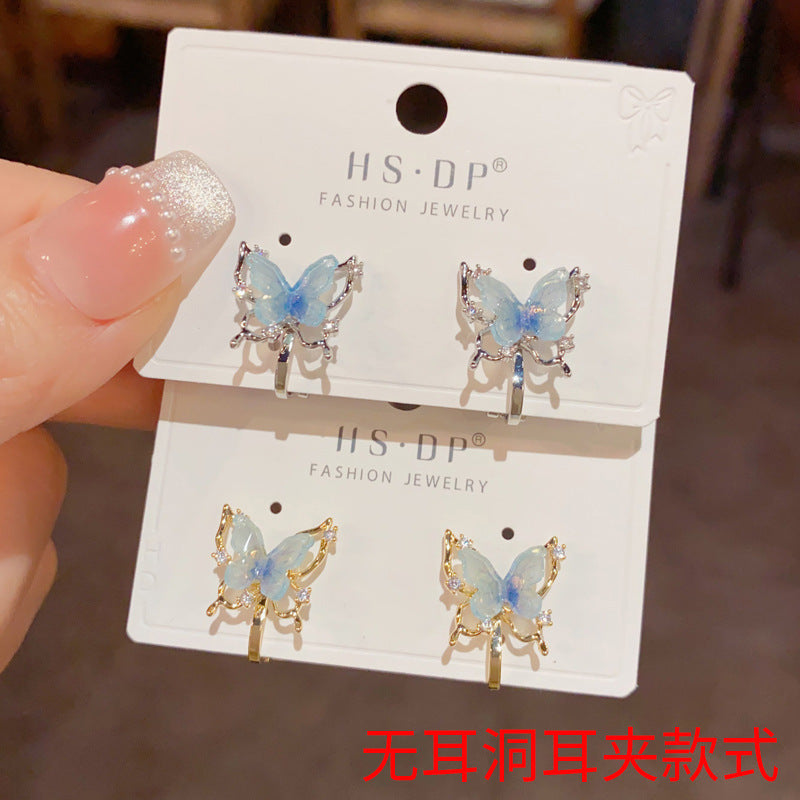 漸層蝴蝶耳夾－商品主圖｜https://igowo.tw/