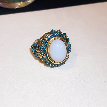 鋯石可調式復古戒指