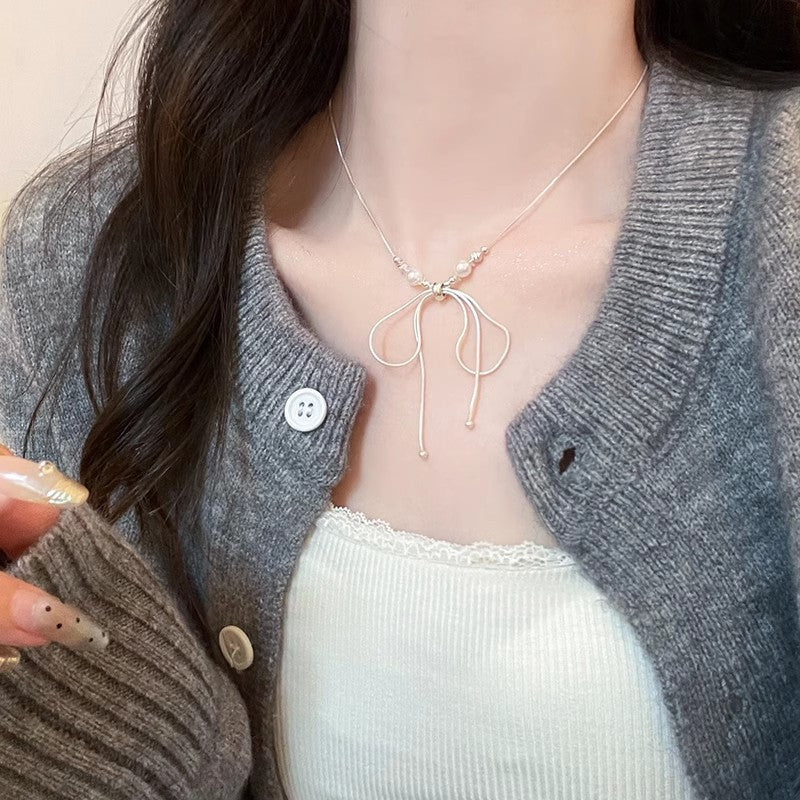 蝴蝶結蛇骨項鍊