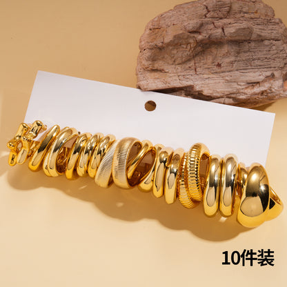 珍珠花朵誇張耳環套組－細節特寫12｜https://igowo.tw/