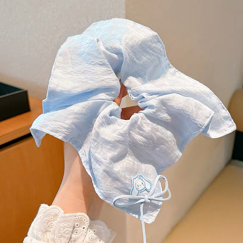 大腸圈方形髮圈－粉色美樂蒂款細節｜https://igowo.tw/