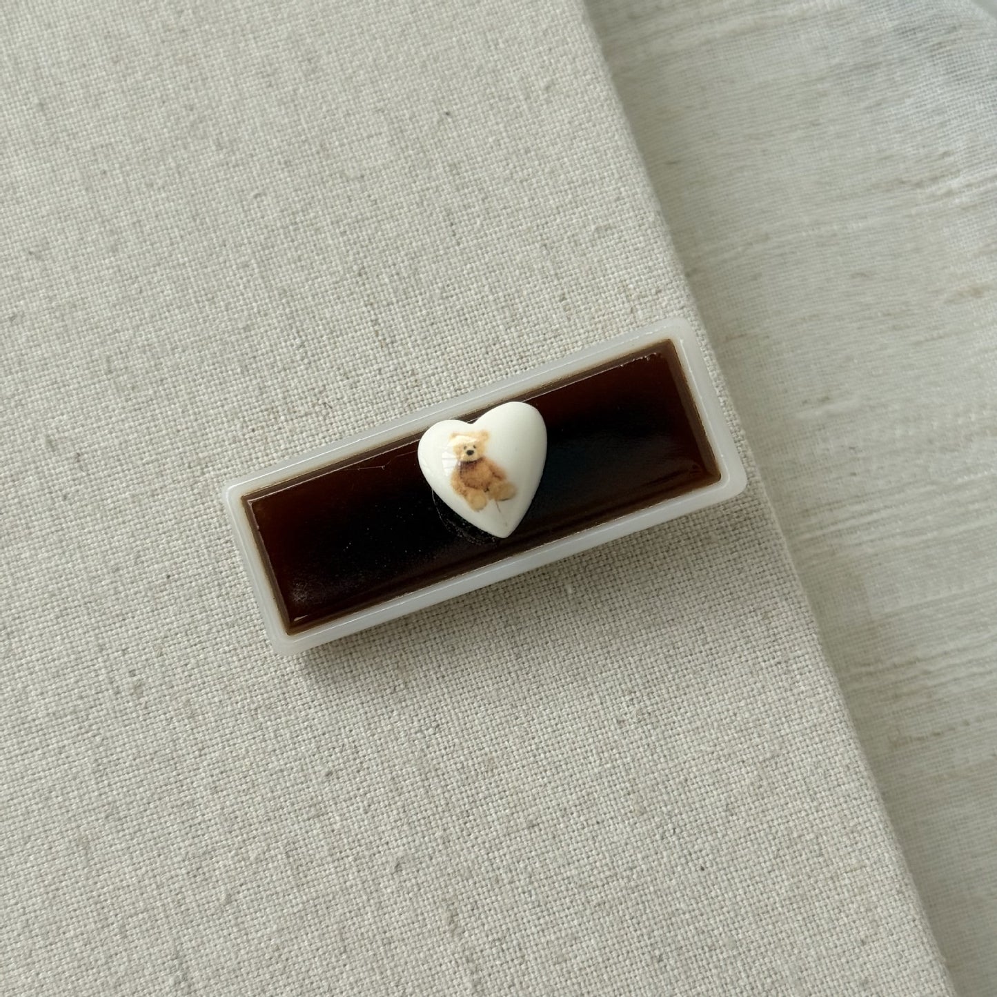 小熊愛心簡約髮夾