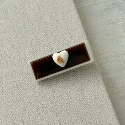 小熊愛心簡約髮夾