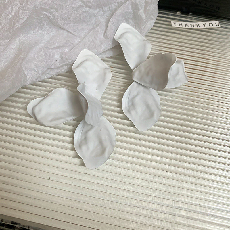 彩色花朵圓形流蘇耳環－12#銀針-紫色款細節7｜https://igowo.tw/