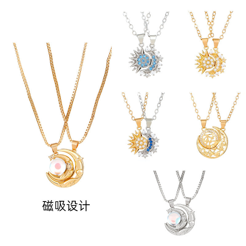 月亮磁吸項鍊－商品主圖｜https://igowo.tw/