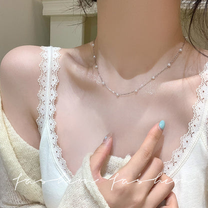 珍珠鑲鑽簡約項鍊