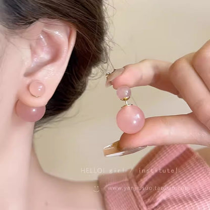 S925撞色珍珠兩用耳釘－第二視角實拍｜https://igowo.tw/