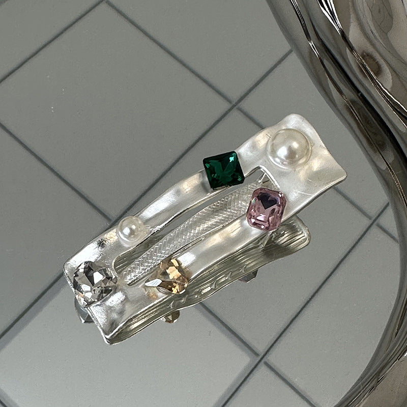 銀色珍珠復古髮夾