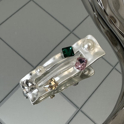 銀色珍珠復古髮夾