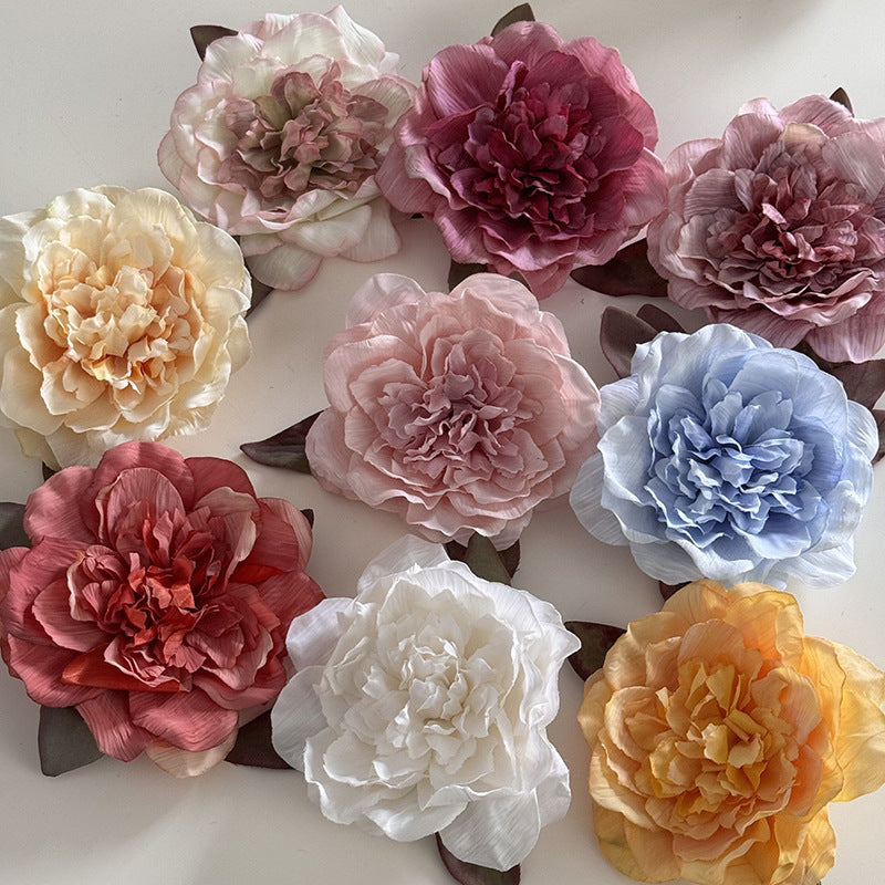 紅色花朵髮夾－紅色-牡丹款細節｜https://igowo.tw/