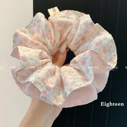 網紗碎花大腸圈髮圈