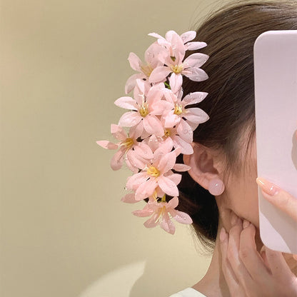 彩色布面花朵復古髮簪