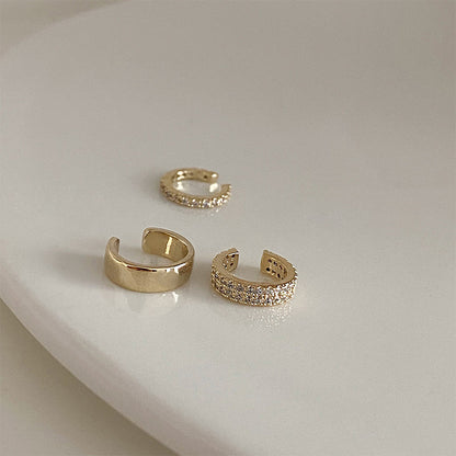 鋯石幾何雙層簡約耳夾
