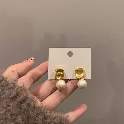 金屬幾何拉絲復古耳環
