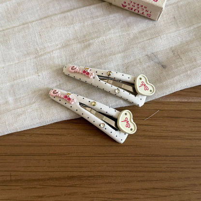 蕾絲波點蝴蝶結髮圈－藍色蝴蝶結頭繩款細節｜https://igowo.tw/