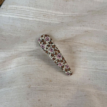 布面碎花橢圓簡約髮夾