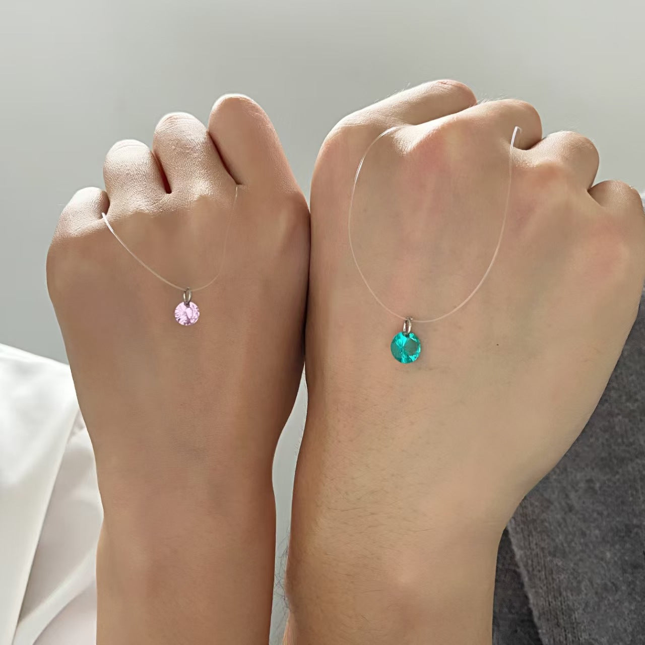 琉璃水滴多層簡約項鍊－第二視角實拍｜https://igowo.tw/