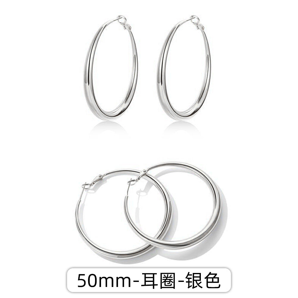 素圈簡約耳環