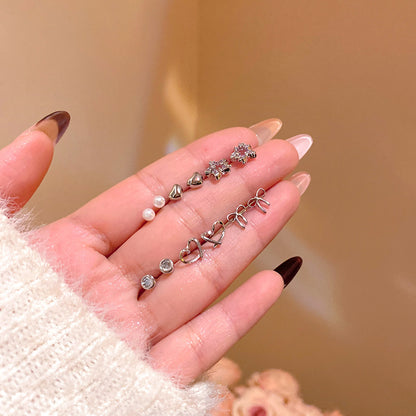 六件套超閃鋯石星星耳釘