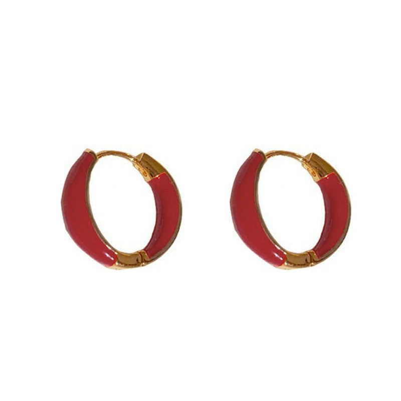 紅色簡約耳環－細節特寫62｜https://igowo.tw/