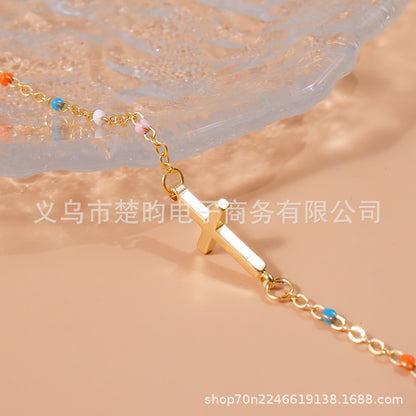 彩色十字架手鏈