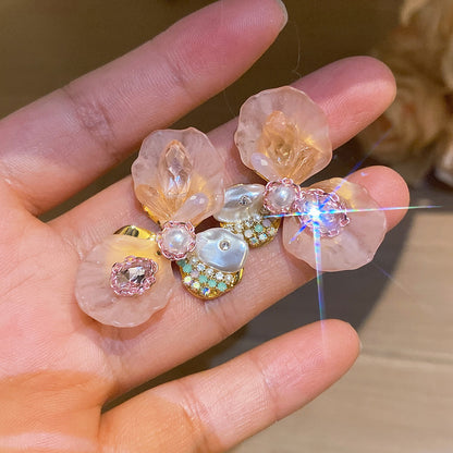 彩色樹脂水滴流蘇耳釘－細節特寫20｜https://igowo.tw/