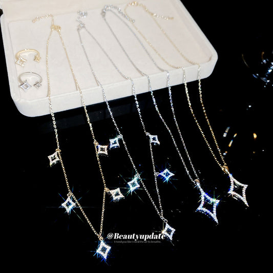鋯石星星戒指套組－商品主圖｜https://igowo.tw/