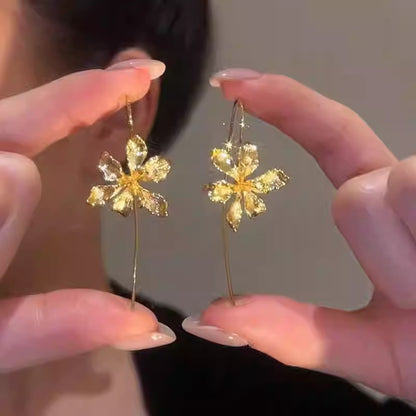 復古花朵長款耳環