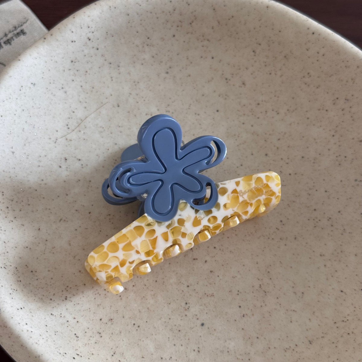 撞色醋酸板材花朵髮夾