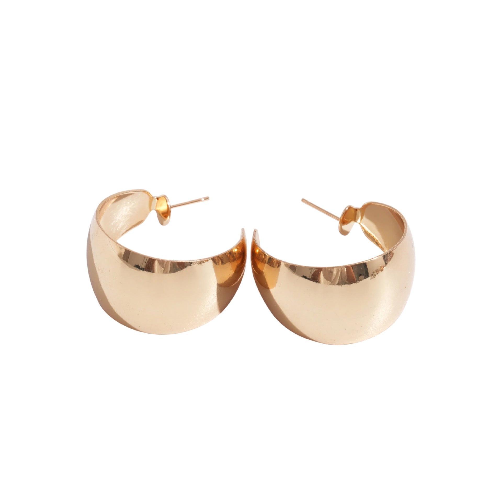 銀針C形耳釘－銀針-金色-條紋款細節3｜https://igowo.tw/