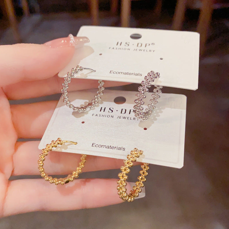 金屬圓珠復古簡約耳扣－商品主圖｜https://igowo.tw/