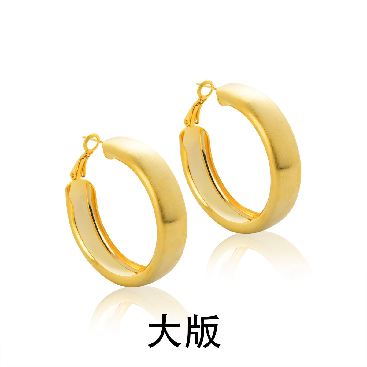 圓圈拉絲誇張耳環