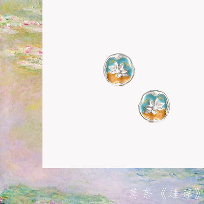 琺瑯花朵復古耳環－商品主圖｜https://igowo.tw/