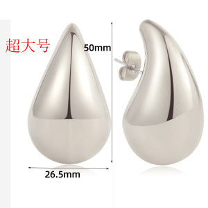 金色不鏽鋼水滴耳釘