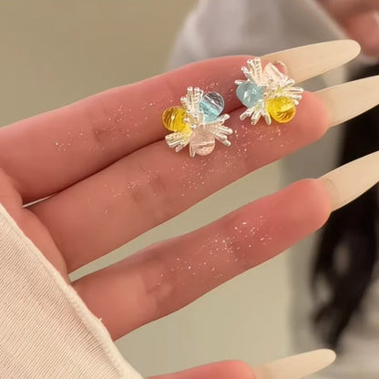 繽紛水晶簡約耳釘－商品主圖｜https://igowo.tw/