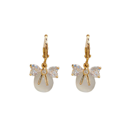 貓眼石蝴蝶結簡約耳扣