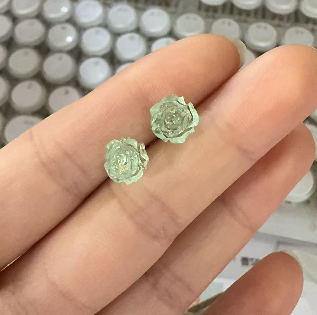 春夏山茶花朵耳釘