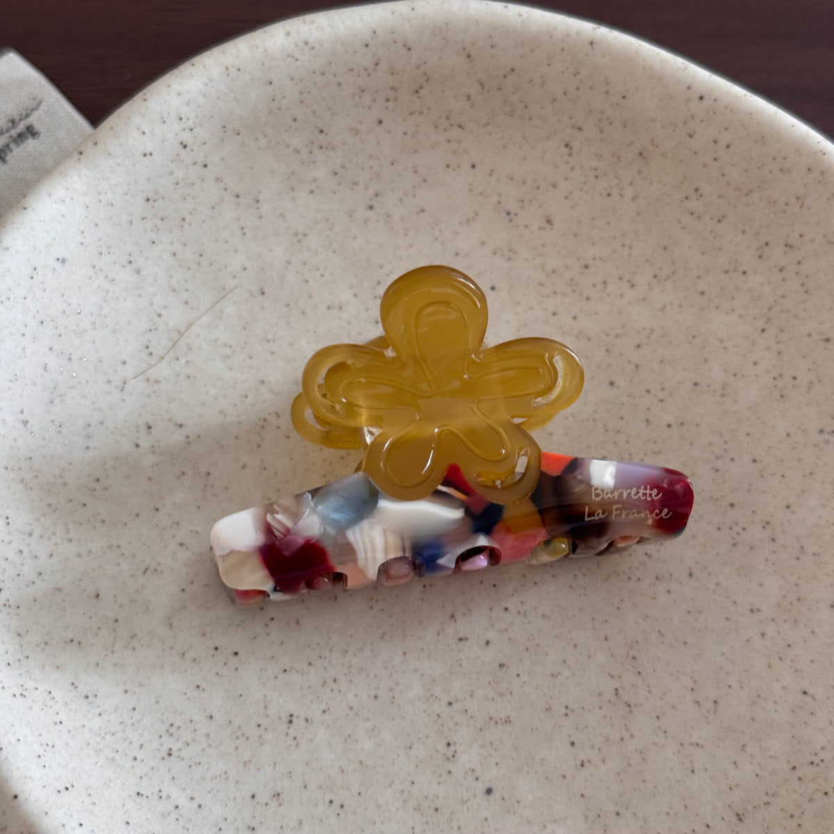 撞色醋酸板材花朵髮夾