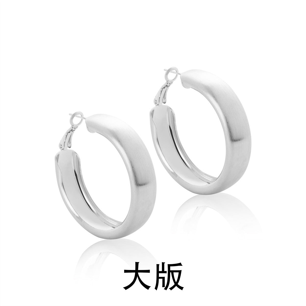 圓圈拉絲誇張耳環