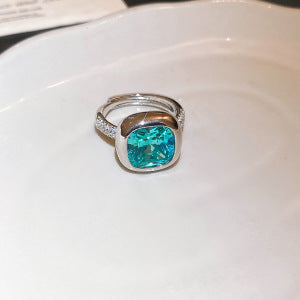 鋯石方形簡約耳環套組