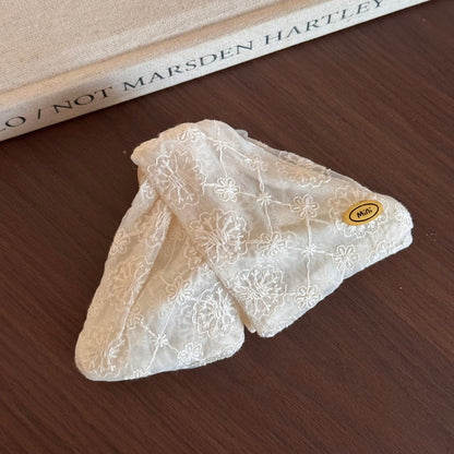 網紗大腸圈刺繡髮圈