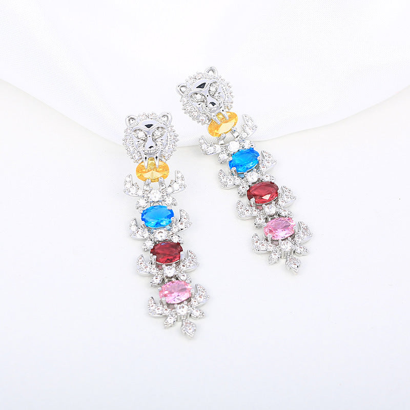 S925鋯石花朵微鑲耳釘－商品主圖｜https://igowo.tw/