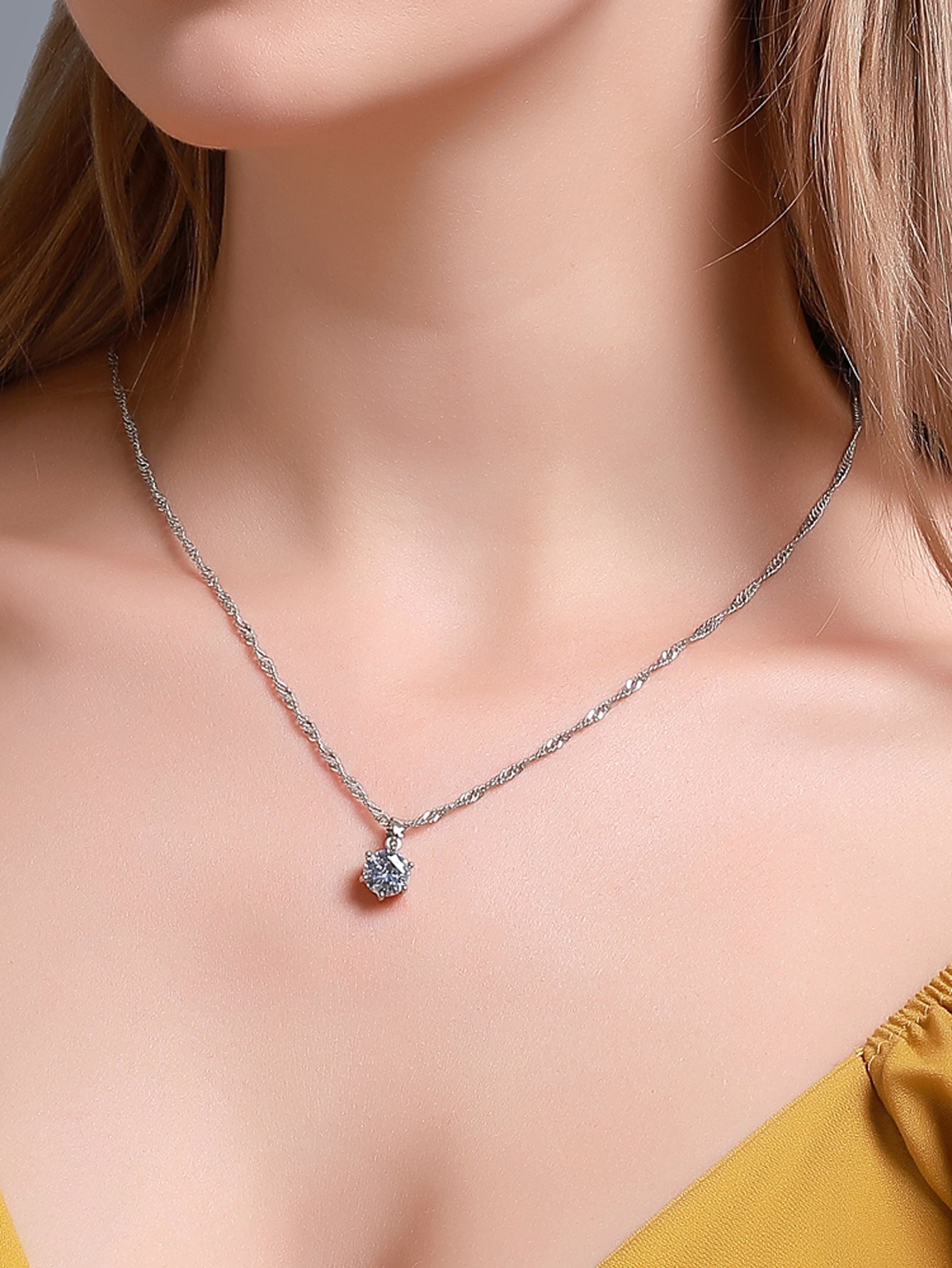 鋯石墜飾簡約項鍊