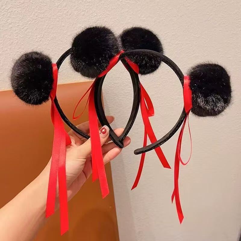 毛球簡約髮箍－商品主圖｜https://igowo.tw/