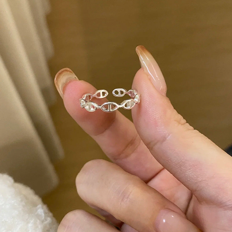 S925素圈可調式戒指－細節特寫7｜https://igowo.tw/