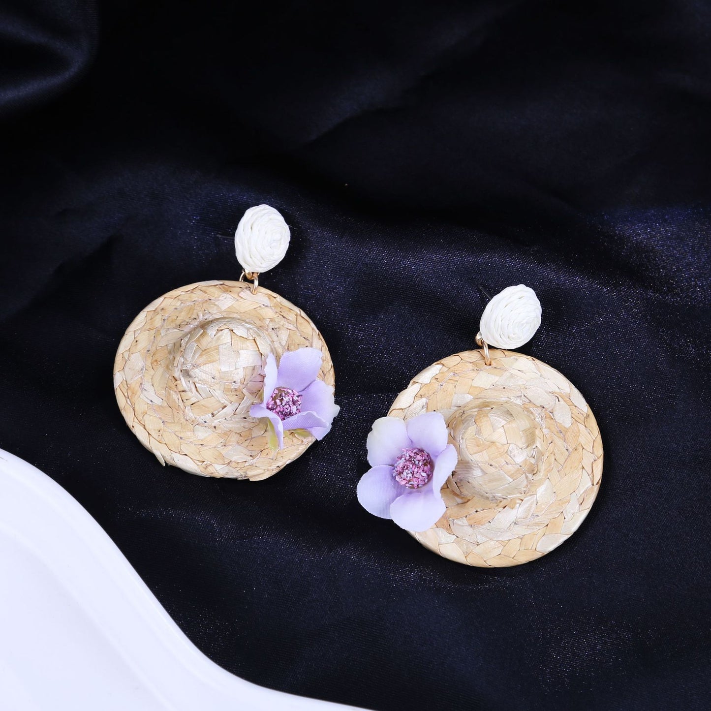 星星花朵耳環－1/紫色款細節｜https://igowo.tw/
